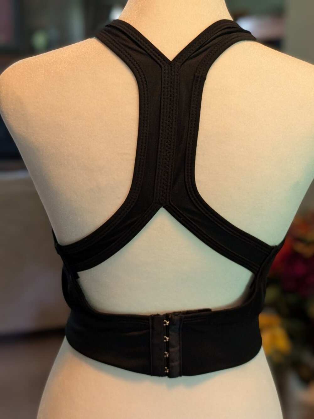 Black Racer-Back Adjustible Sports Bra-Size L